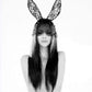 Bunny Ears Headband With Lace Eye Mask