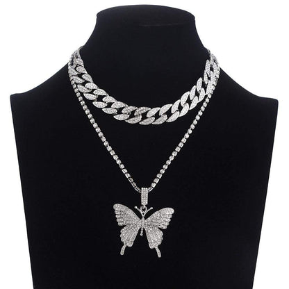 Kinky Cloth 200000162 Butterfly Cuban Link Necklace Set