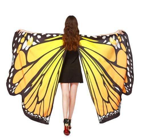 Kinky Cloth accessories Orange Butterfly Festival Wings Shawl Cape