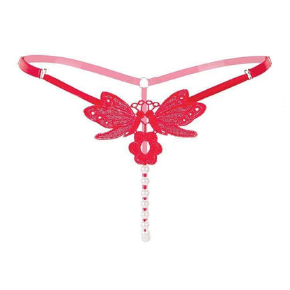 Kinky Cloth 200001799 Red / One Size Butterfly Floral Beaded G-String Thongs