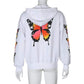 Kinky Cloth 200000366 Butterfly Print Zipper Up Hoodies