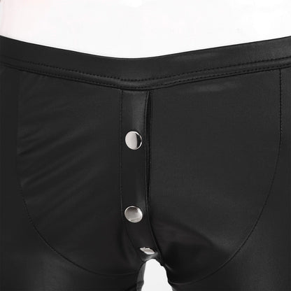 Kinky Cloth Button Front Faux Leather Underwear