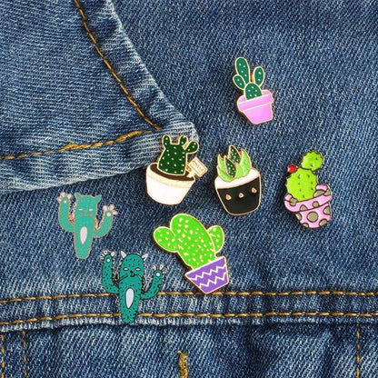 Kinky Cloth Pin Cactus Enamel Pins