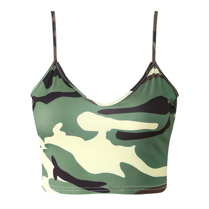 Kinky Cloth Green A / S Camouflage Crop Tank Top
