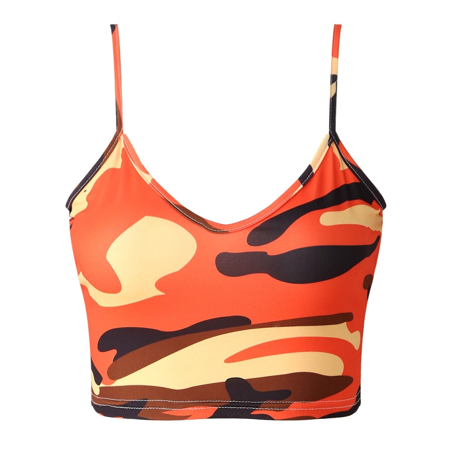 Kinky Cloth Orange A / S Camouflage Crop Tank Top