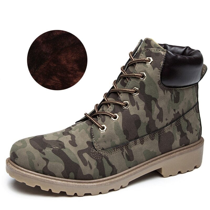 Kinky Cloth Camouflage-plush / 5.5 Camouflage Plush Ankle Boot