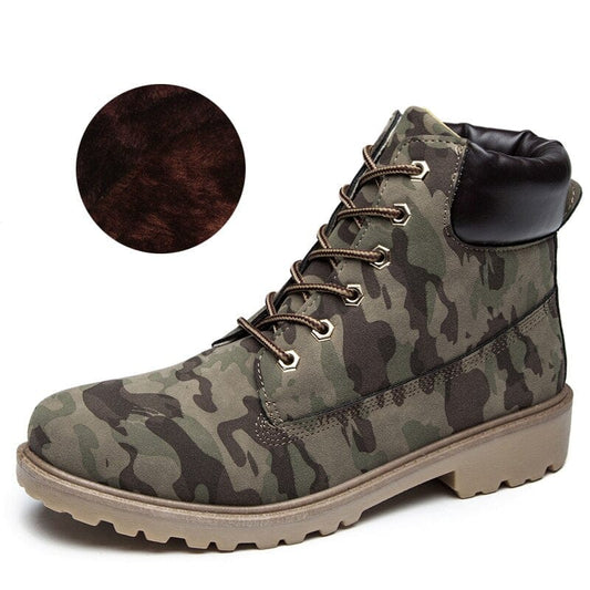 Kinky Cloth Camouflage Plush Ankle Boot