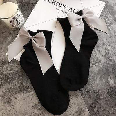 Kinky Cloth 200000866 Black Gray Candy Color Bow Knot Socks