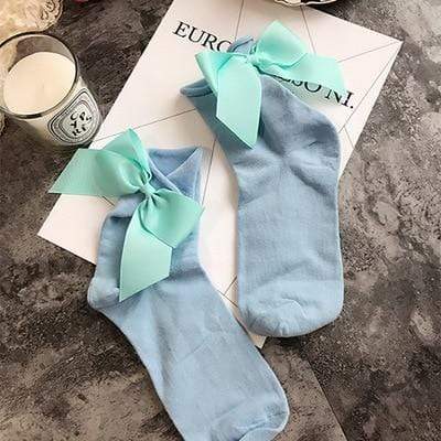 Kinky Cloth 200000866 Blue Candy Color Bow Knot Socks