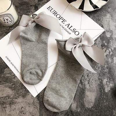 Kinky Cloth 200000866 Gray Candy Color Bow Knot Socks