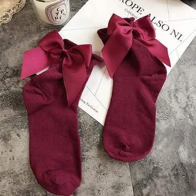 Kinky Cloth 200000866 Red Candy Color Bow Knot Socks