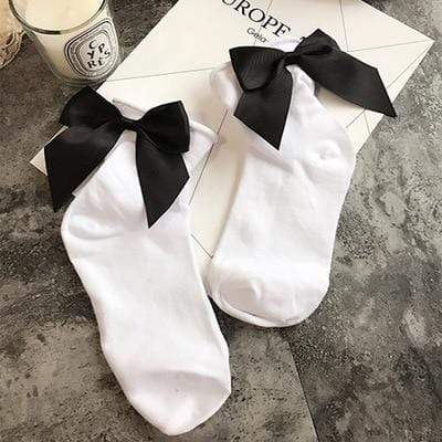 Kinky Cloth 200000866 White Black Candy Color Bow Knot Socks