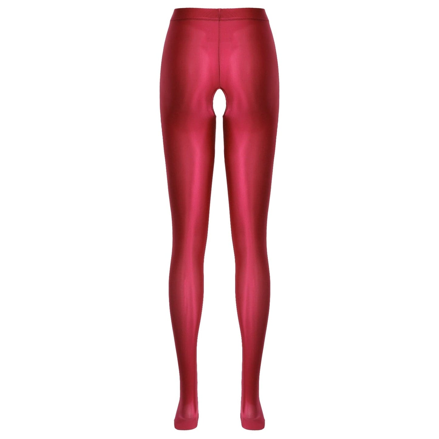 Kinky Cloth Red / M Candy Color Glossy Crotchless Pantyhose