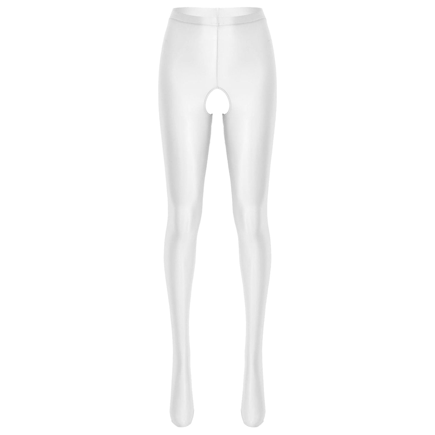 Kinky Cloth White / M Candy Color Glossy Crotchless Pantyhose