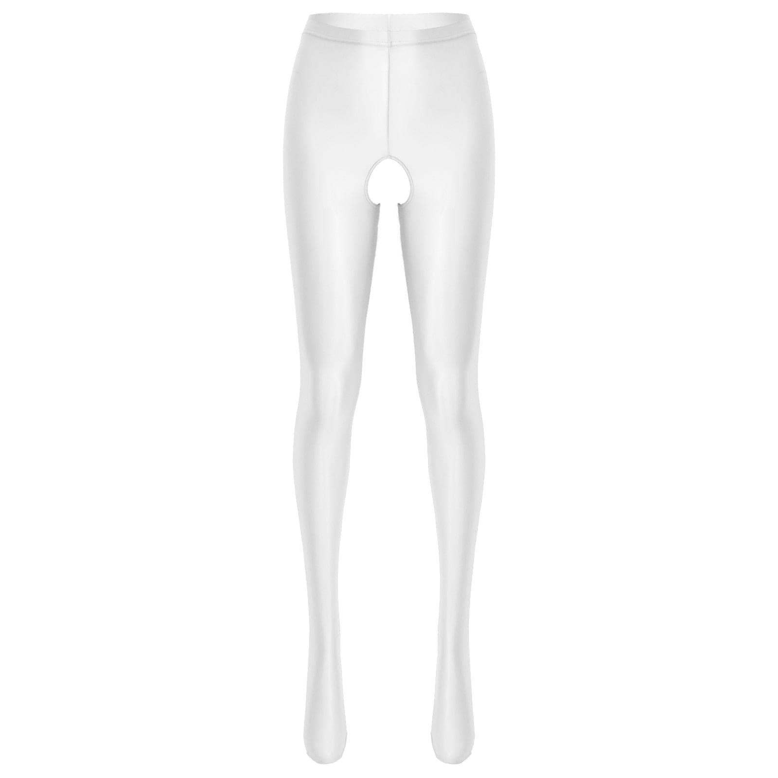 Kinky Cloth White / M Candy Color Glossy Crotchless Pantyhose