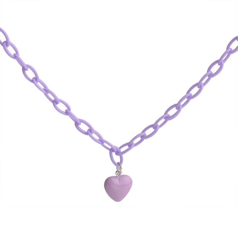 Kinky Cloth 200000162 Candy Color Heart Pendant Necklace