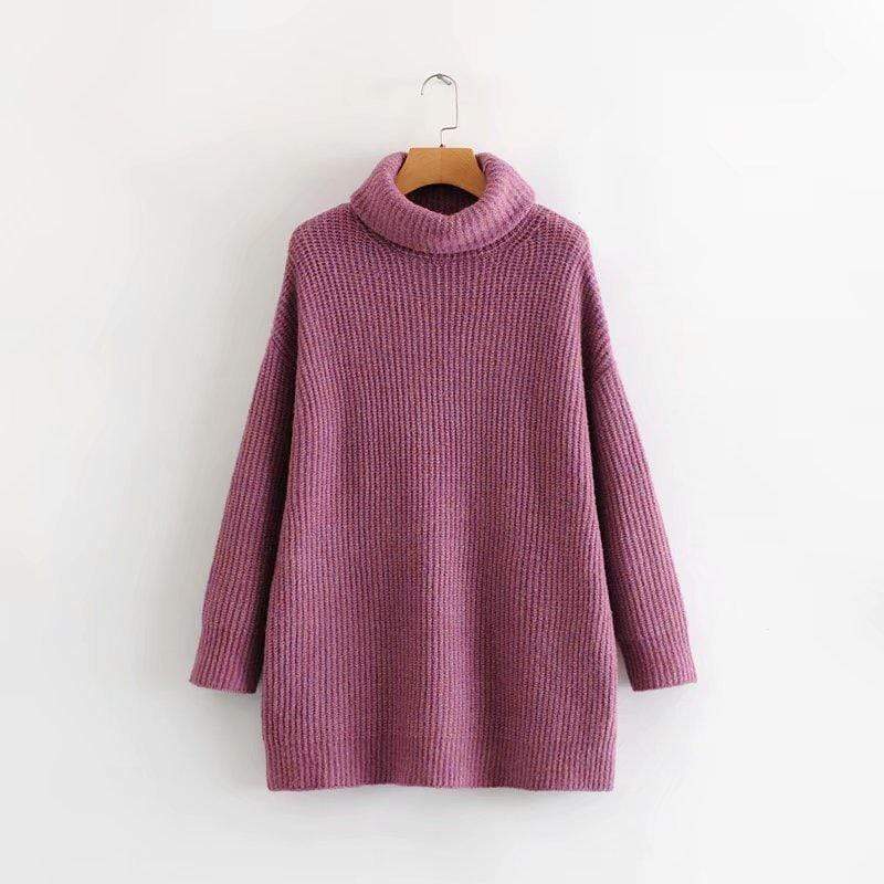 Kinky Cloth S / Dark Purple Candy Color Knit Sweater