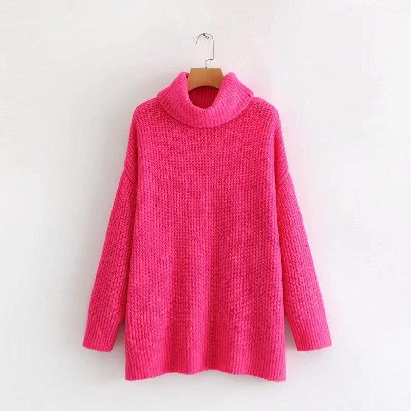 Kinky Cloth S / Rose Red Candy Color Knit Sweater