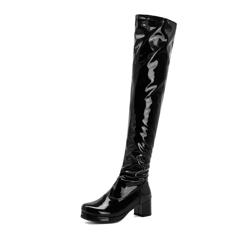 Kinky Cloth black / 4 Candy Colors Long Boots