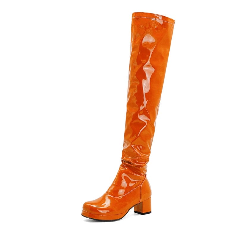Kinky Cloth orange / 4 Candy Colors Long Boots