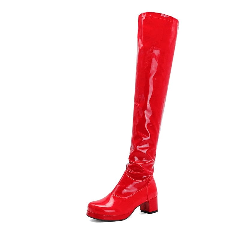 Kinky Cloth red / 4 Candy Colors Long Boots