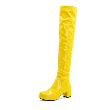 Kinky Cloth yellow / 4 Candy Colors Long Boots