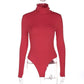 Kinky Cloth 200000362 Red / S Casual Cotton Turtleneck Bodysuit