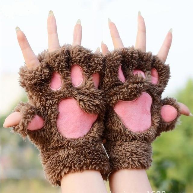 Kinky Cloth Coffee Cat Claw Paw Mittens