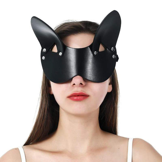 Kinky Cloth 200003979 Cat Ear Leather Blindfold Mask