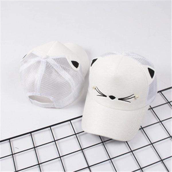 Kinky Cloth accessories White  Net cap Cat Ears Baseball Hat