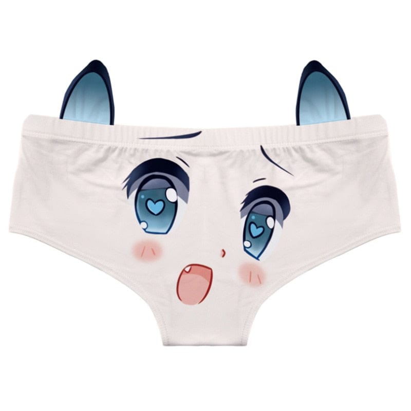 Kinky Cloth Blue / S / 1PC Cat Ears Kawaii Cartoon Panties