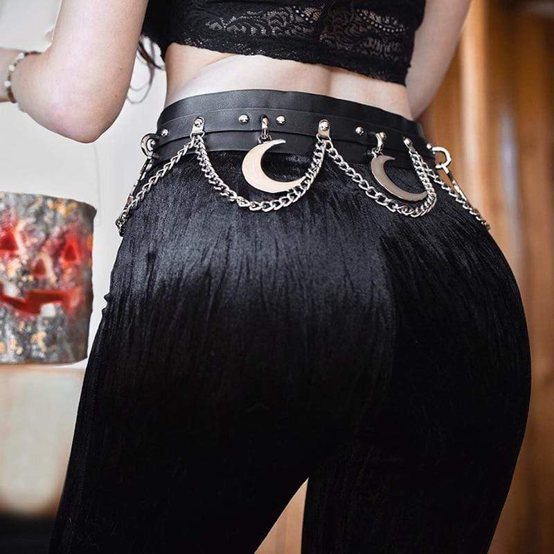 Kinky Cloth 200000298 Chain Moon Goth Belt
