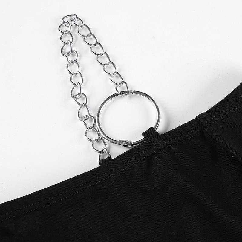 Kinky Cloth 200000791 Chain Ring Long Sleeve Crop Top