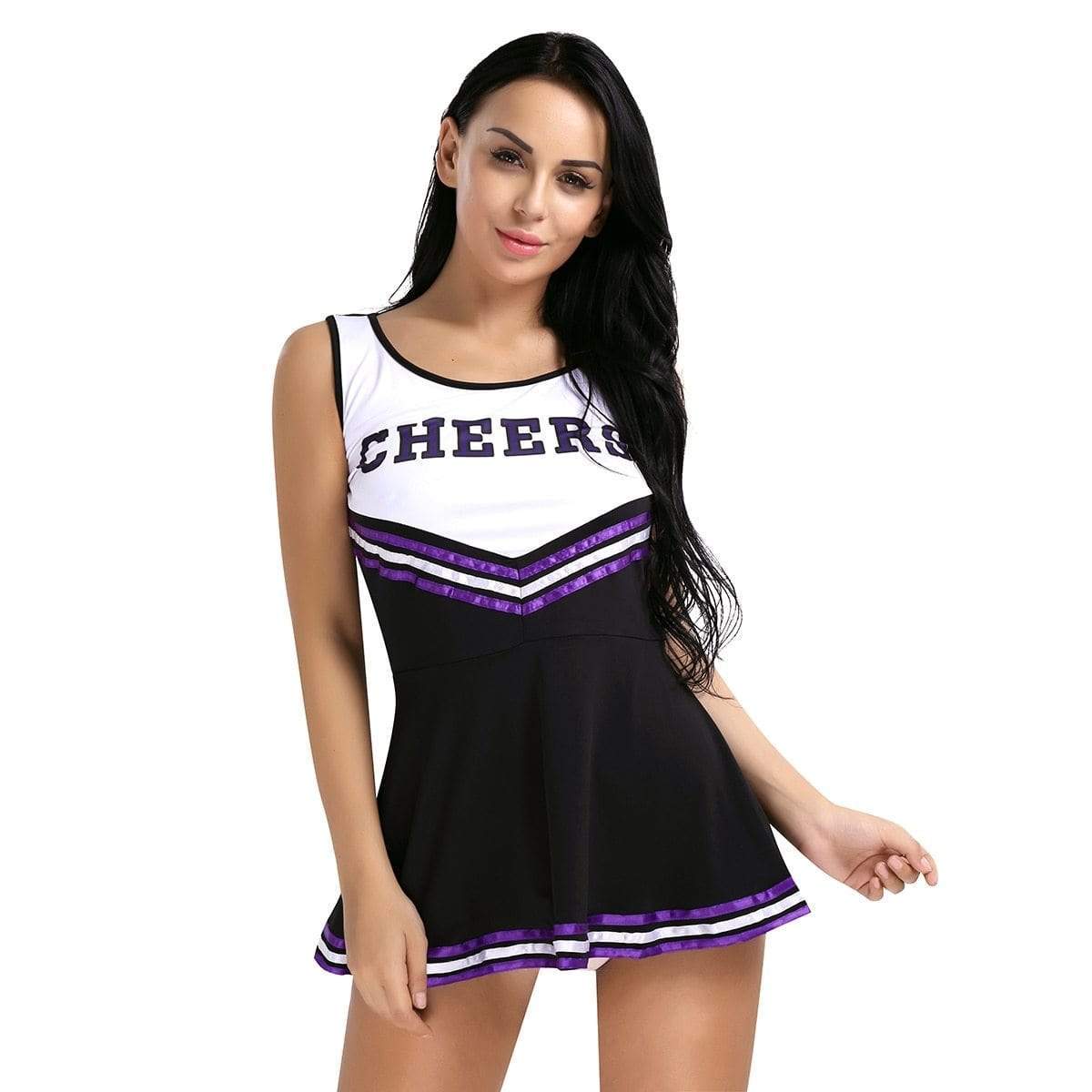 "CHEERS" Cheerleader Striped Dress