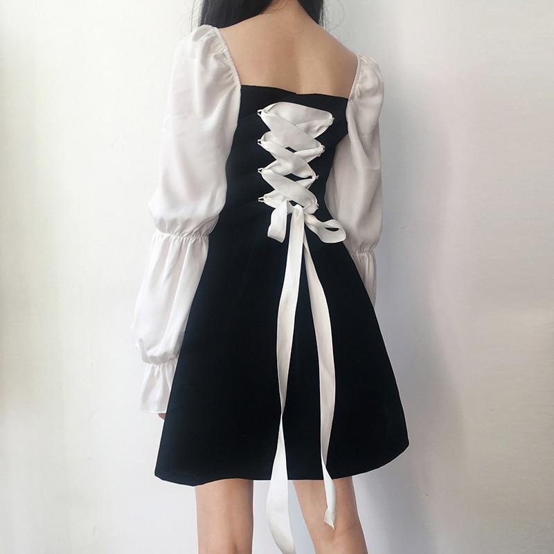 Kinky Cloth 200000347 Chiffon Flare Sleeve Velvet Dress