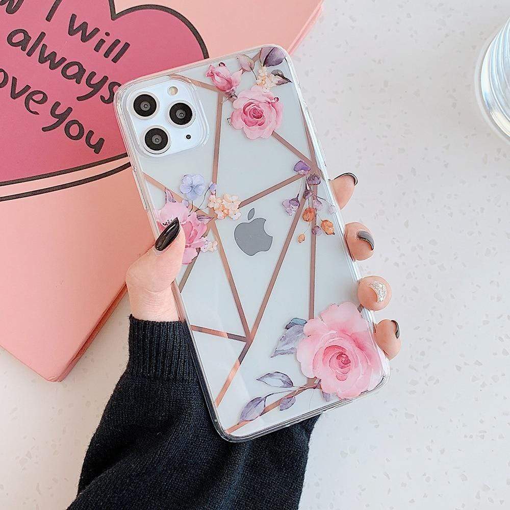Kinky Cloth 380230 Style2 / For 7 Plus or 8 Plus Clear Floral iPhone Case
