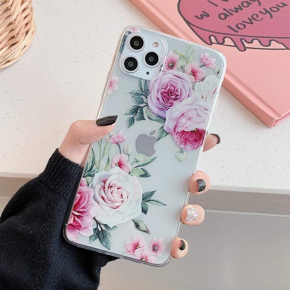 Kinky Cloth 380230 Style3 / For 7 Plus or 8 Plus Clear Floral iPhone Case