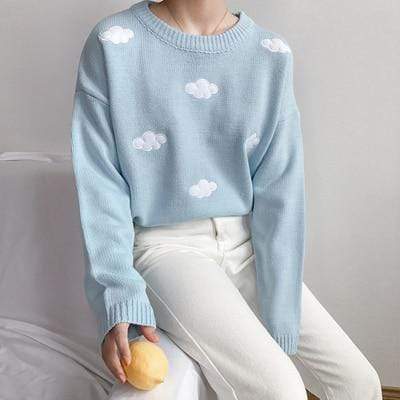 Kinky Cloth Sweatshirt Sky Blue / One Size Cloud Sweater