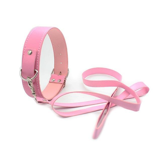 Kinky Cloth Pink Collar & Leash