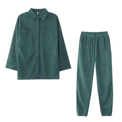 Kinky Cloth Army Green / S Corduroy Pocket Tops and Tracksuits
