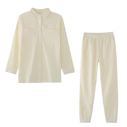 Kinky Cloth Beige-white / S Corduroy Pocket Tops and Tracksuits