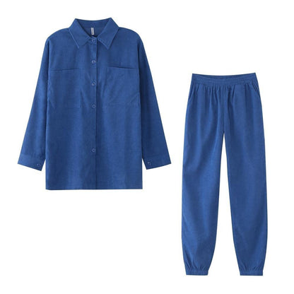 Kinky Cloth Blue / S Corduroy Pocket Tops and Tracksuits