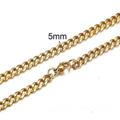Kinky Cloth 200000162 Gold-5mm / 45cm Cuban Link Necklace