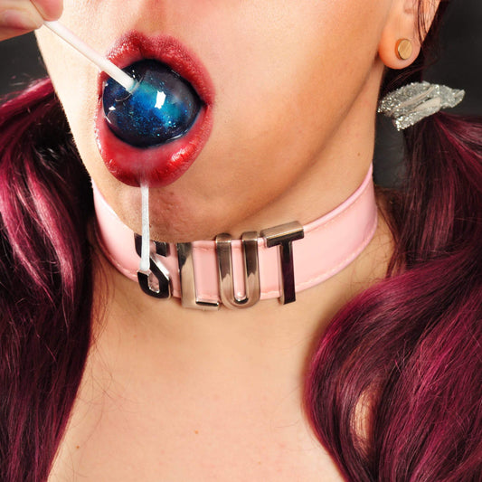 Kinky Cloth Necklace Cum Slut, Slut Collar