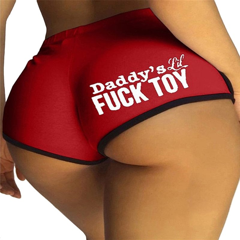 Kinky Cloth Wine Red / S Daddy's Lil Fuck Toy Workout Shorts