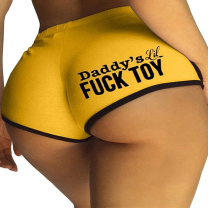 Kinky Cloth Yellow / S Daddy's Lil Fuck Toy Workout Shorts