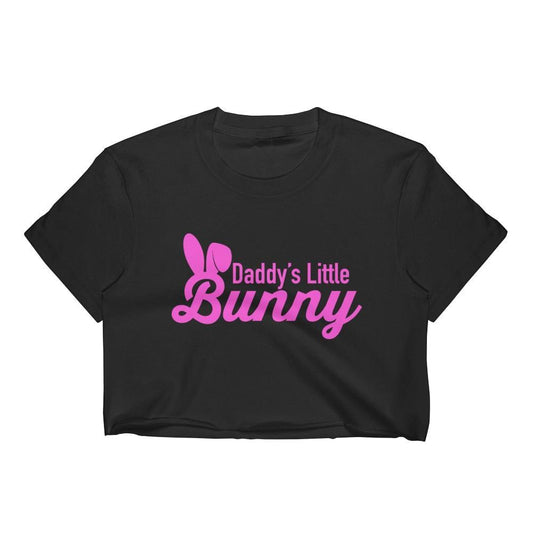 Kinky Cloth Top Crop Top - S / White/ Pink Font Daddy's Little Bunny Top