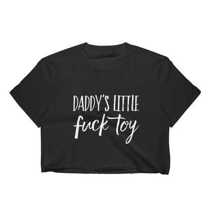 Kinky Cloth Top T-Shirt - S / White/ Pink Font Daddy's Little Fuck Toy Top