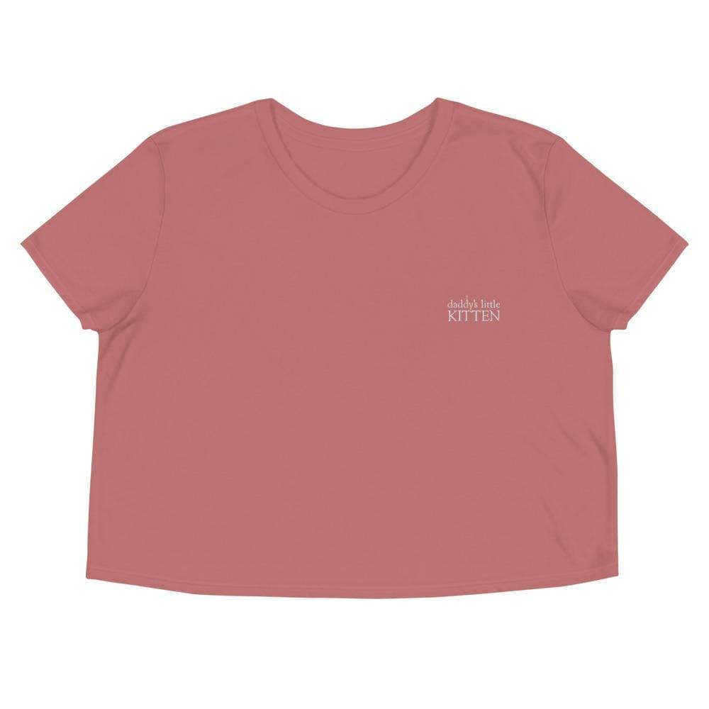 Kinky Cloth Mauve / S Daddy's Little Kitten Embroidered Crop Top