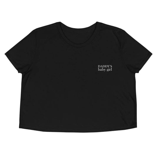 Kinky Cloth Black / S Daddys Baby Girl Embroidered Crop Top